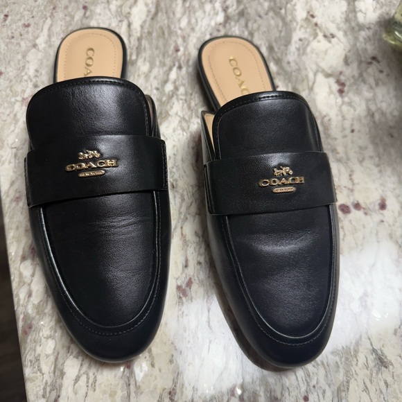 Coach Shoes - Coach Black Leather Slip-On Loafers